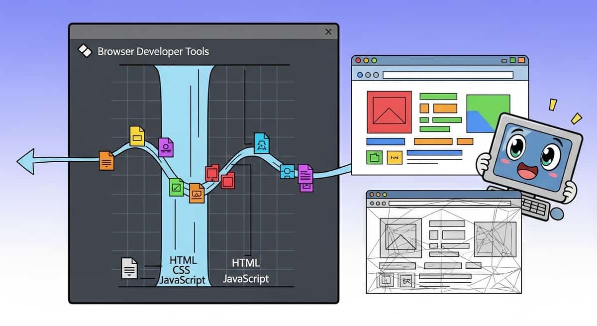 Browser developer tools showing progressive HTML streaming