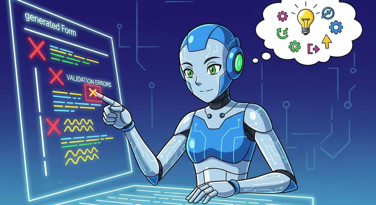 Svelte MCP autofixer showing validation feedback on generated form code